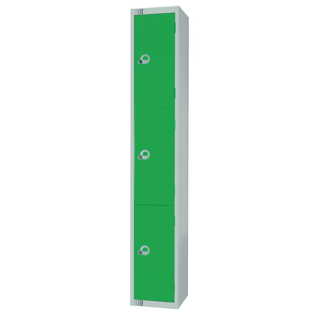 Elite Three Door Manual Combination Locker Locker Green with Sloping Top