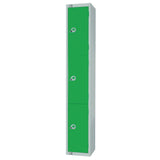 Elite Three Door Manual Combination Locker Locker Green with Sloping Top