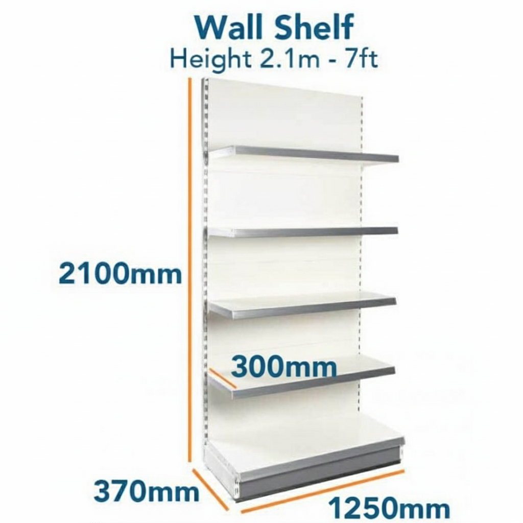 100 set White Shelf with mix width 1000mm and 1250mm - B Grade