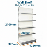 100 set White Shelf with mix width 1000mm and 1250mm - B Grade