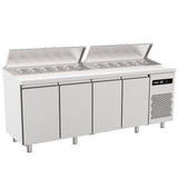 Four Hinged Door Gastronorm Prep Counter With Raised Collar