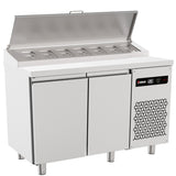Double Hinged Door Gastronorm Prep Counter With Raised Collar