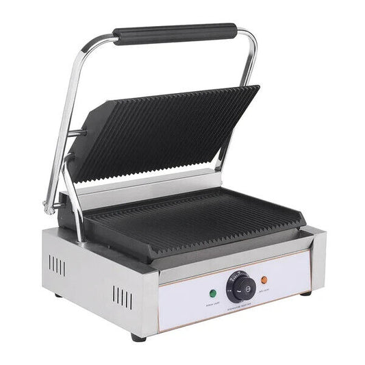 Contact Grill Single- Ribbed-  Panini Grill Catering Caffe