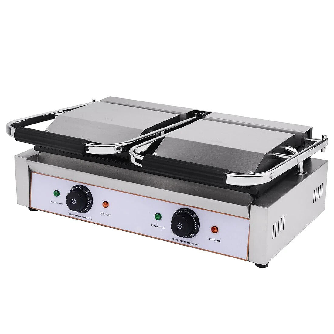 Contact Grill Twin / Ribbed Top & Smooth Bottom Panini Grill Catering Caffe