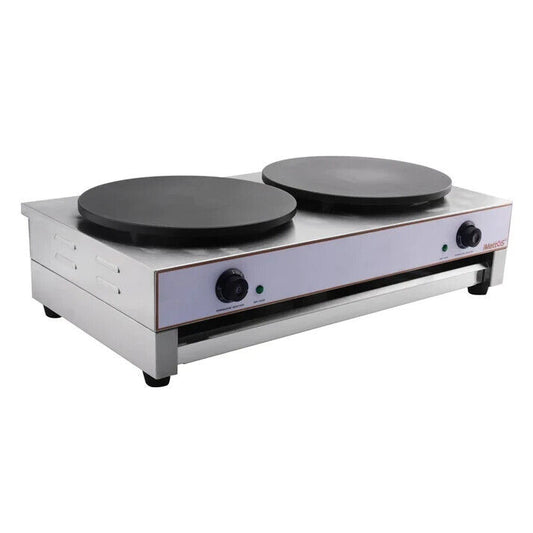 Commercial Electric Crepe Maker 2x 400mm Twin Crepe Tray - CM-2