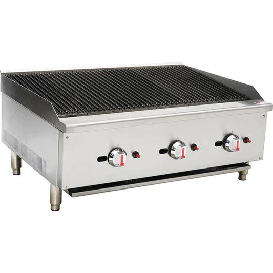 Heavy Duty  Natural Gas Countertop Chargrill-Charbroiler  3 Burner NEW