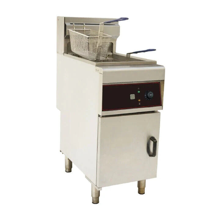 Single Phase Electric Deep Fat Chips Fryer Single Tank -Twin Basket-Freestanding