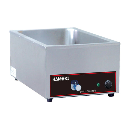 Bain Marie Electric Wet Well Heat Sauce Food Warmer with Drain Tap Depth 250mm