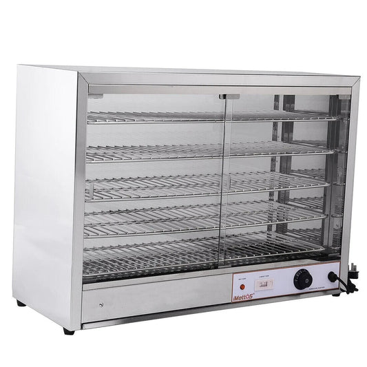 Pie Cabinet and Warmer with 5 Shelves Hot Cabinet Heated Display 86x36x62 cm