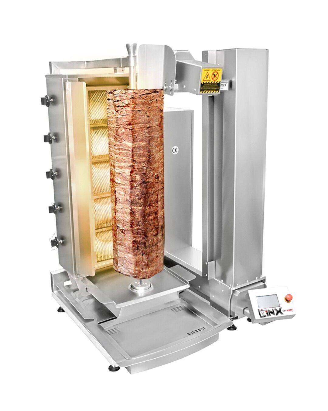 Robot Doner Kebab Machine 5 Burner 100KG Automatic Shawarma Machine 85x110x129cm