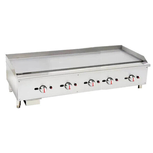Gas Griddle Countertop 5 Burner Smooth Cooking 150x64x39cm Brand New
