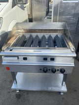 Falcon Gas Chargrill 90 cm 3 Burner with Water Tray and Stand Peri Peri Char Gril