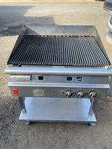 Falcon Gas Chargrill 90 cm 3 Burner with Water Tray and Stand Peri Peri Char Gril