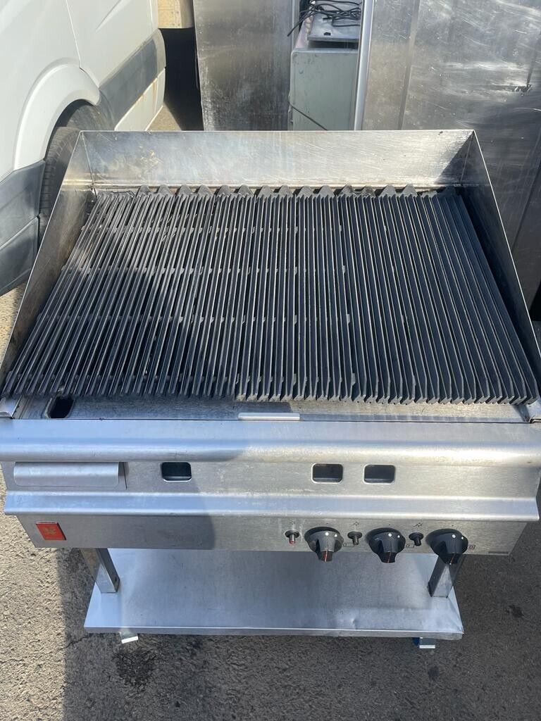 Falcon Gas Chargrill 90 cm 3 Burner with Water Tray and Stand Peri Peri Char Gril