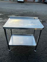 Commercial Table with Shelf and Splashback Stainless Steel Work Table 67x95x98cm