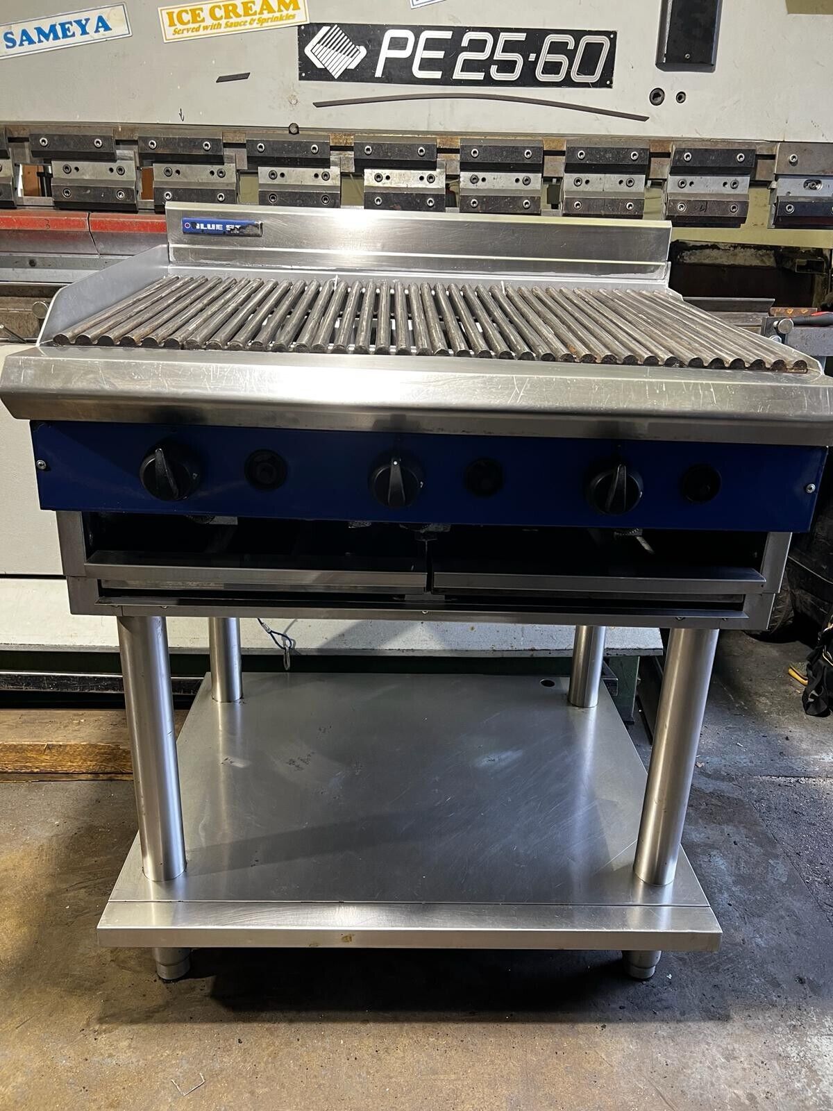 Blue Seal 3 Burner Chargrill with Stand Fully Refurbished