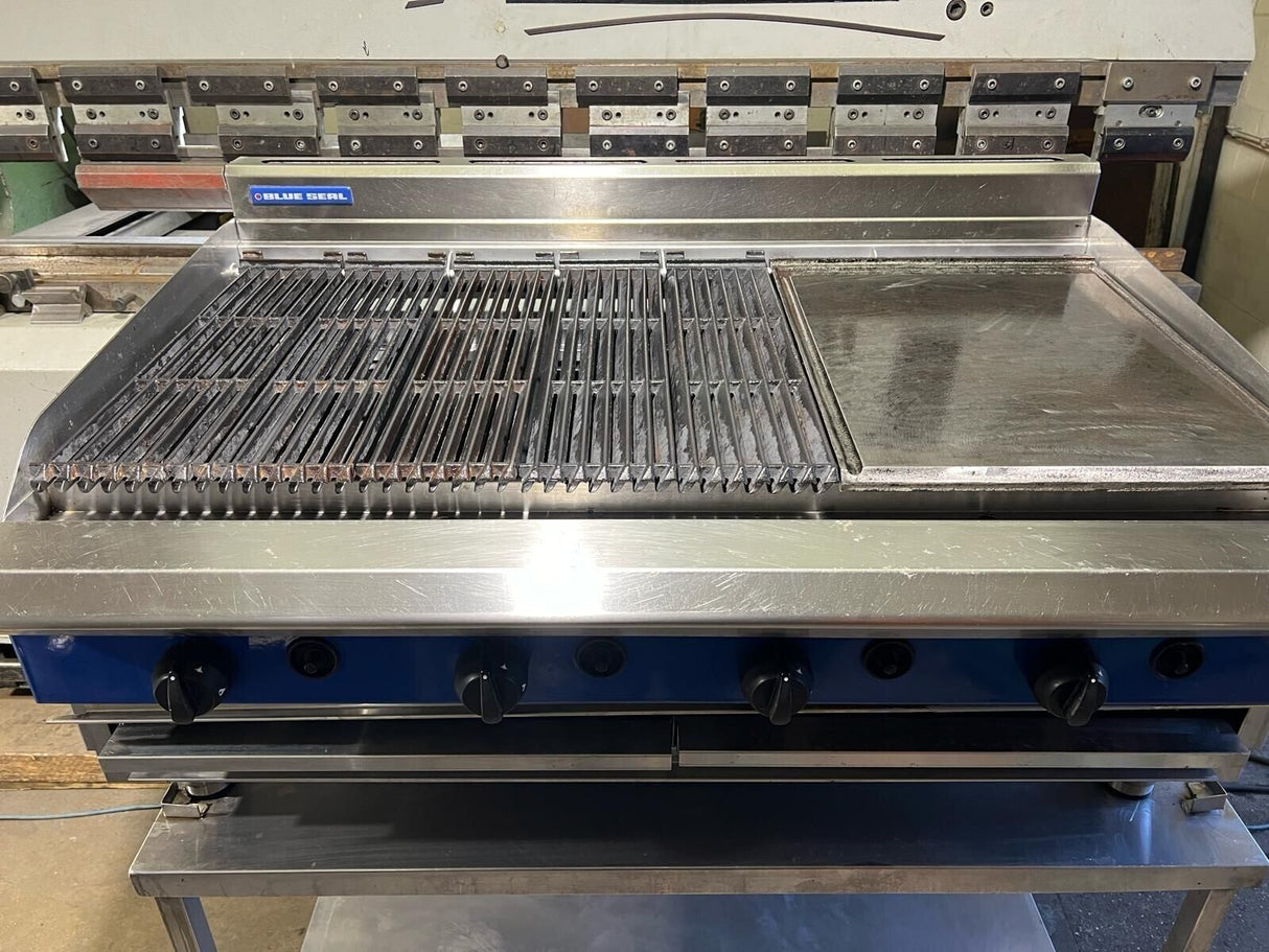 Blue Seal 4 Burner Gas Grill Flat Top with Table Refurbished