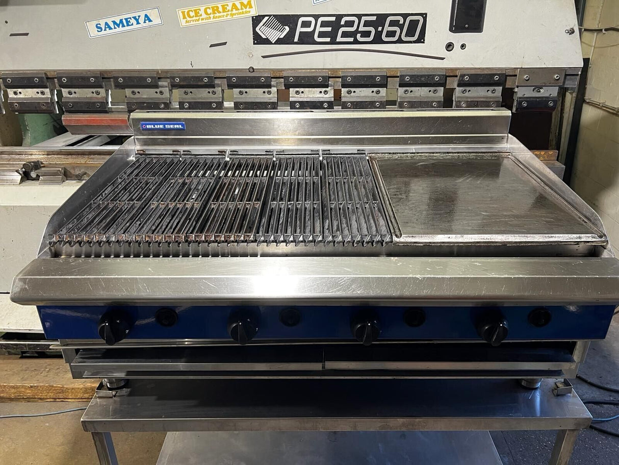 Blue Seal 4 Burner Gas Grill Flat Top with Table Refurbished