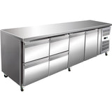 Commercial Refrigerated Counter 2 doors 4 drawers Depth 700mm |  4DRG41V