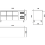 Commercial Refrigerated Counter 6 drawers Depth 700mm |  6DRG31V