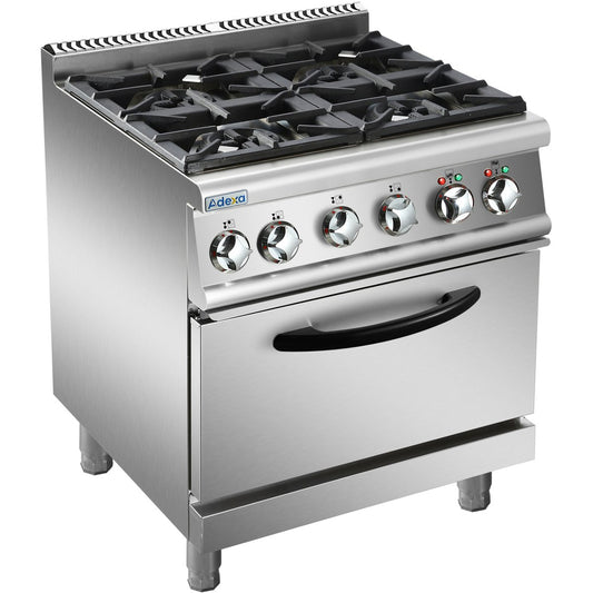 Professional Gas range 4 burners 30kW Electric oven 5.8kW 700mm Depth |  ADX705A