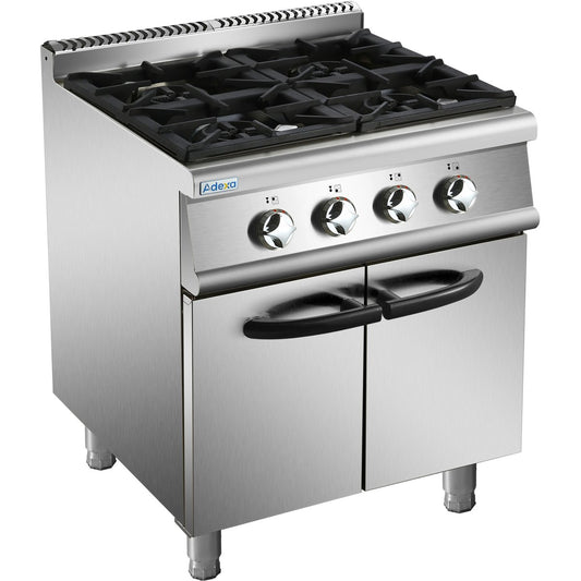 Professional Gas range 4 burners 30kW with Cabinet 700mm Depth |  ADX705B