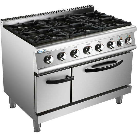 Professional Gas range 6 burners 45kW Electric Oven 5.8kW 700mm Depth |  ADX776A