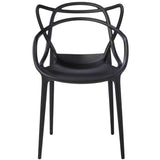 Bistro Dining Arm Chair Plastic Black Indoors & Outdoors |  WW023BLACK