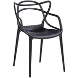 Bistro Dining Arm Chair Plastic Black Indoors & Outdoors |  WW023BLACK