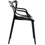 Bistro Dining Arm Chair Plastic Black Indoors & Outdoors |  WW023BLACK