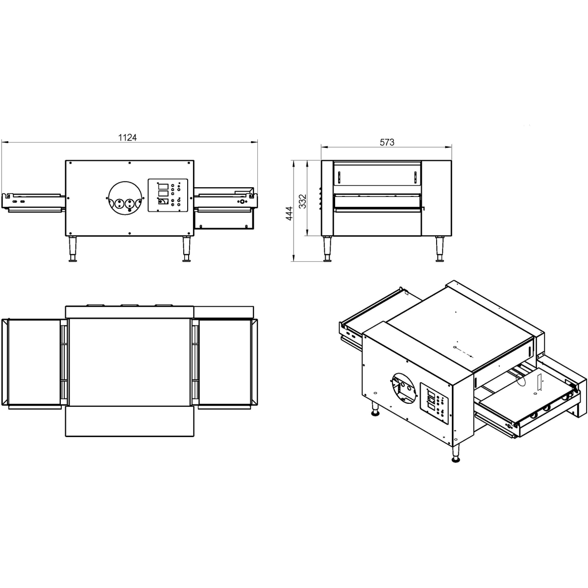 Commercial Conveyor Pizza oven 16 pizzas of 12'' per hour |  CP12S