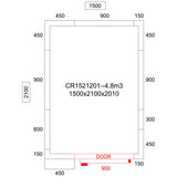 Cold room with Cooling unit 1500x2100x2010mm Volume 4.8m3 |  CR1521201