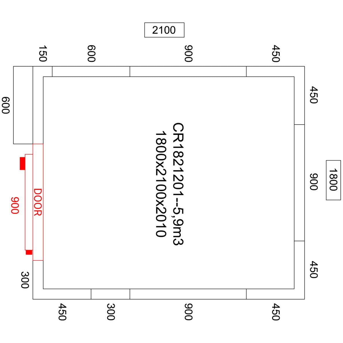 Cold room with Cooling unit 1800x2100x2010mm Volume 5.9m3 |  CR1821201