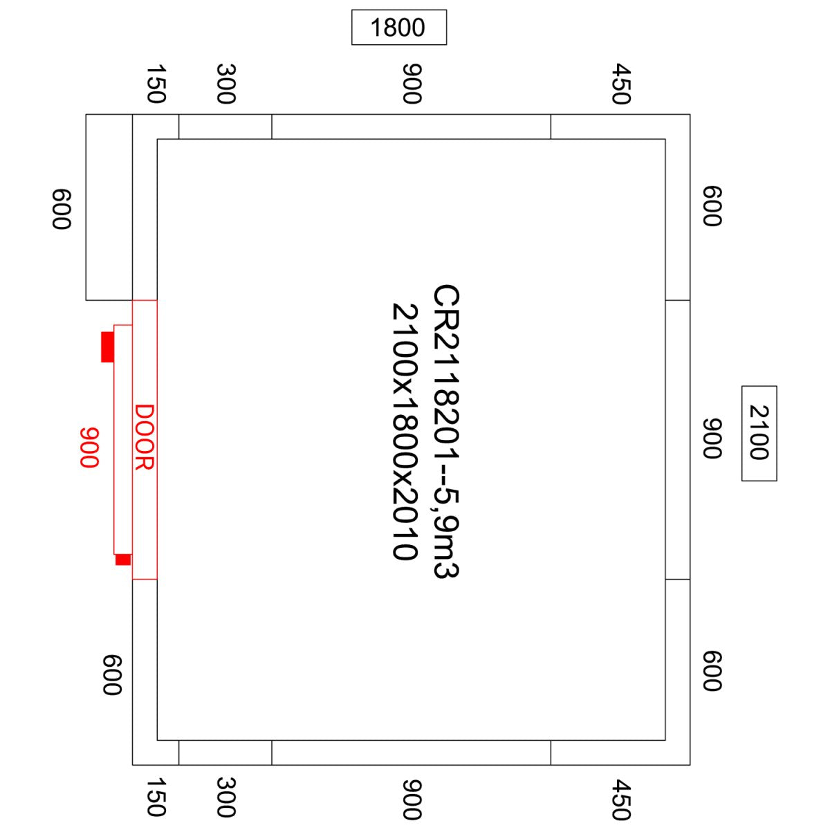 Freezer room with Freezing unit 2100x1800x2010mm Volume 5.9m3 |  FR2118201