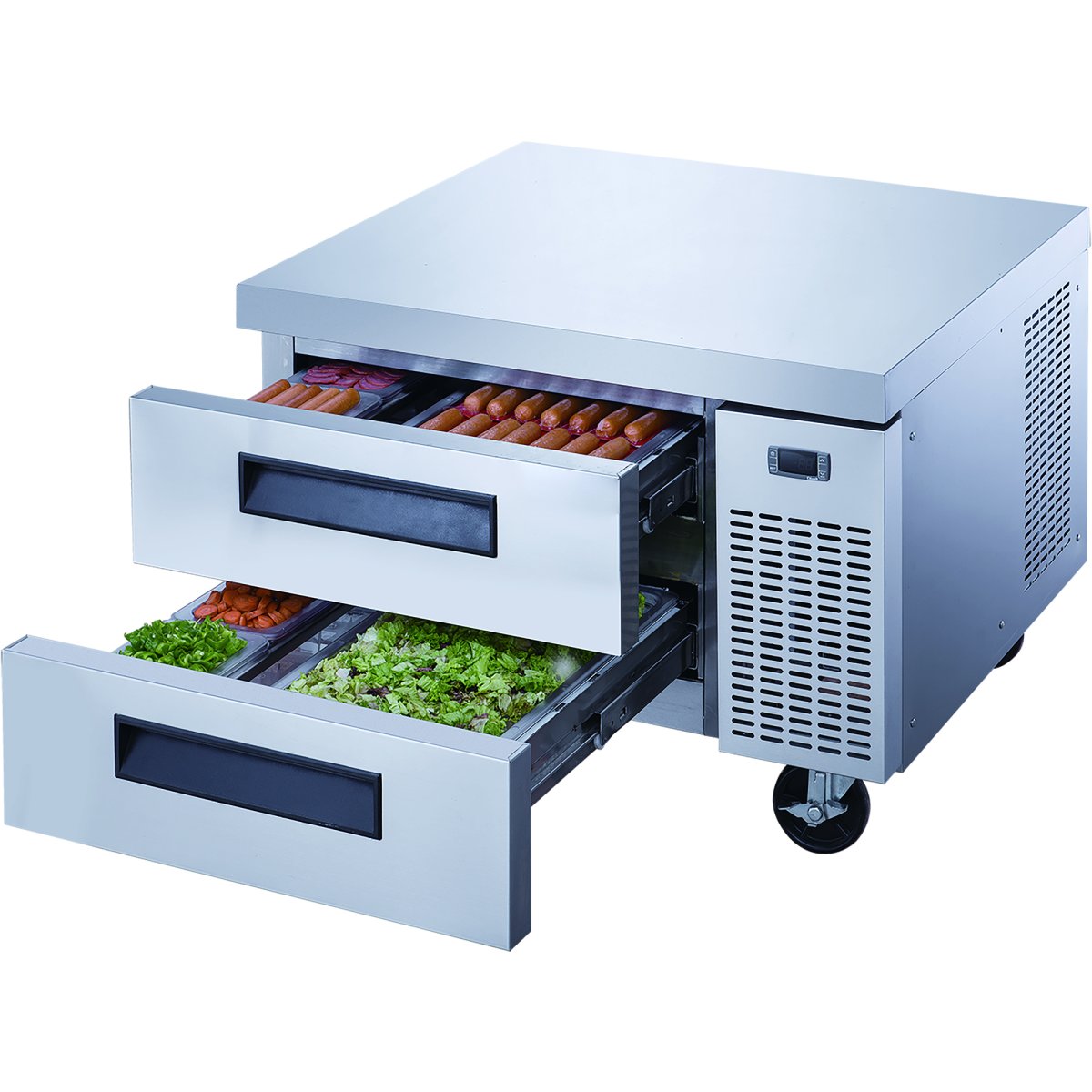 Professional Low Refrigerated Counter / Chef Base 2 drawers 1335x820x635mm |  DCB52