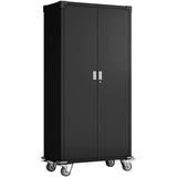 Commercial Storage Cabinet with wheels Black 900x450x1880mm |  DL17