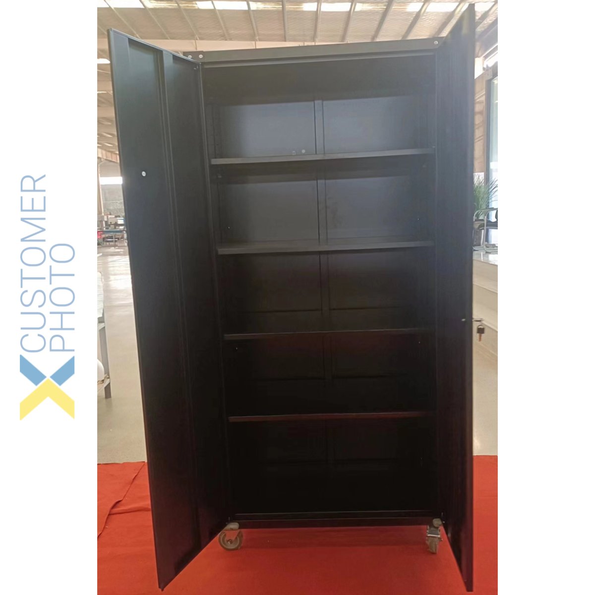 Commercial Storage Cabinet with wheels Black 900x450x1880mm |  DL17