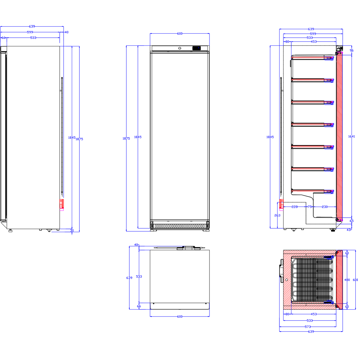 400lt Commercial Freezer Upright cabinet Stainless steel Single door |  DWF400SS