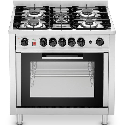 Professional Dual fuel Range oven Gas cooker 5 burners 14.3kW Electric oven 2.9kW | Eka EKC96M