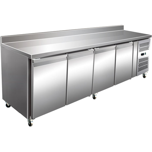 Commercial Refrigerated Counter with Upstand 4 doors Depth 700mm |  RG42V