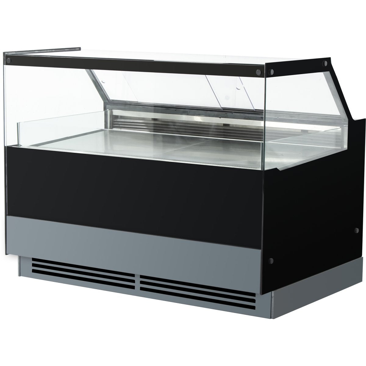 Serve over Deli counter Black front Straight glass front Width 1200mm |  GN1200CK2BLACK