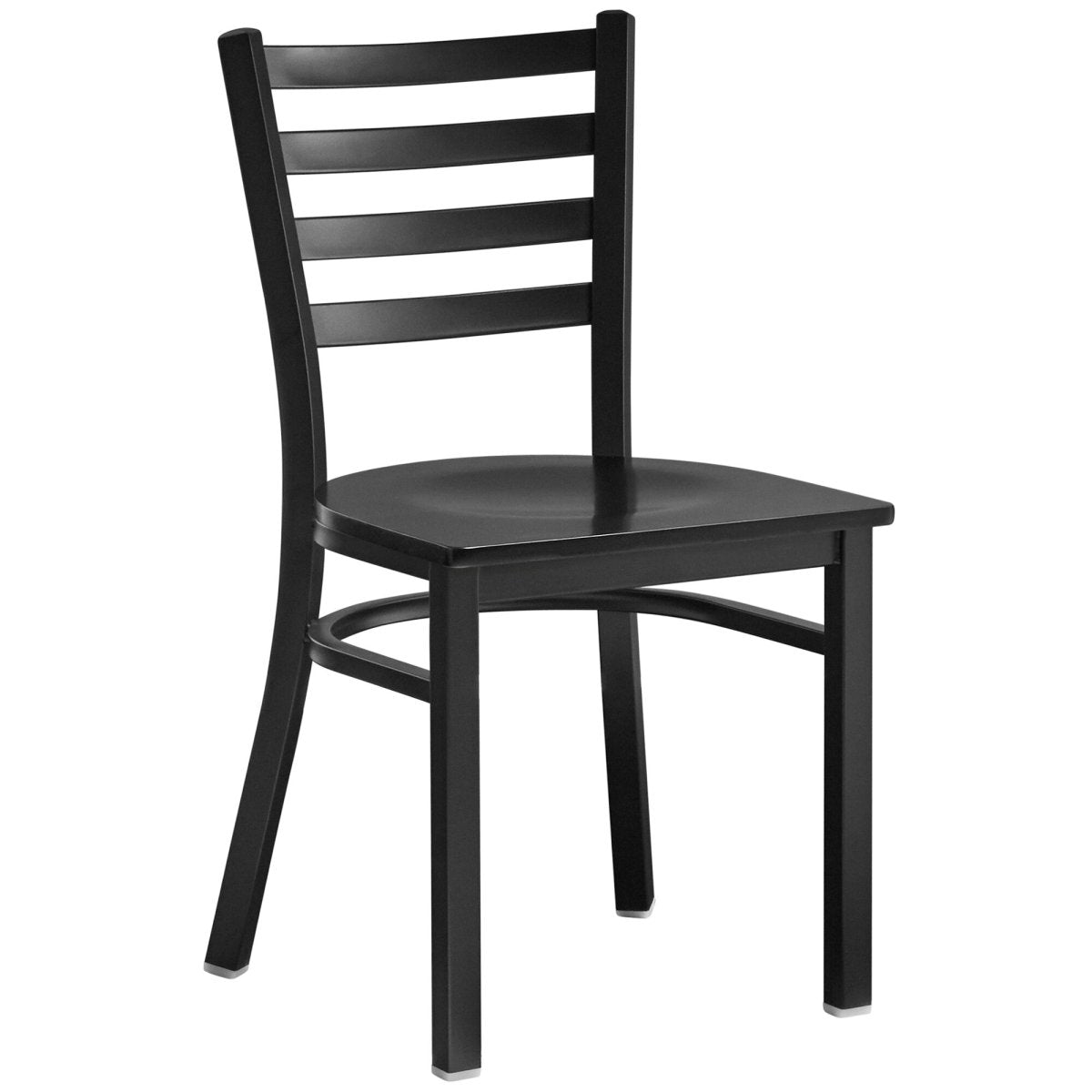 Black Steel Chair with Black Wood Seat & Black Back |  GS694BLACKSEATBLACKBACK