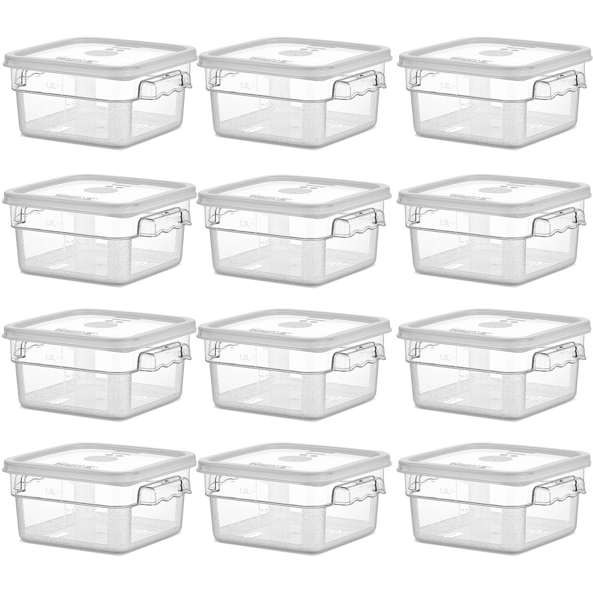 Pack of 12 Food storage Container with lid 1.9 litre 201x189x97mm Polypropylene |  GSPP2+GSPPL2