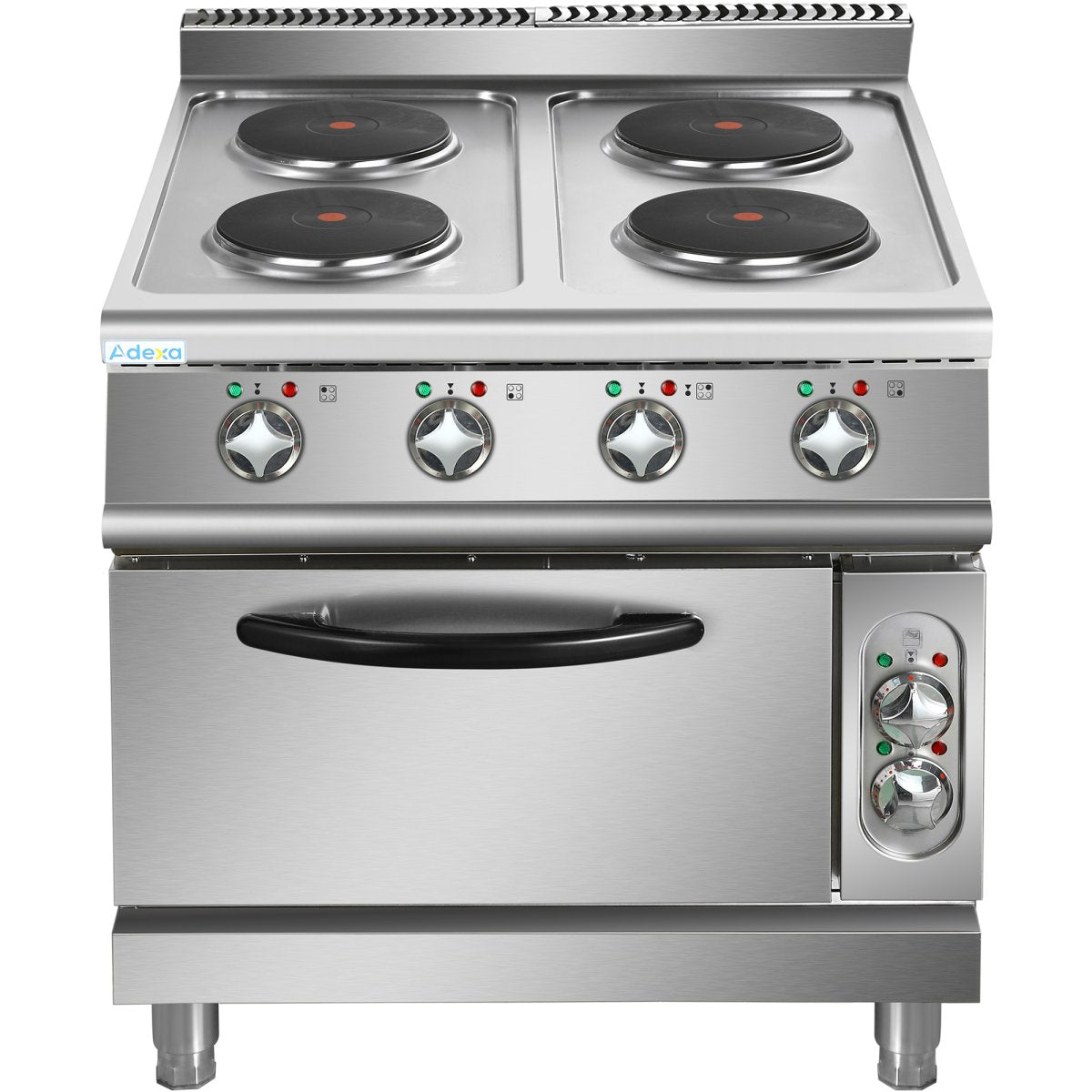 Commercial Electric Cooker 4 Burners with Electric Oven 10.4kW+4.8kW 900mm Depth |  HRQ912A