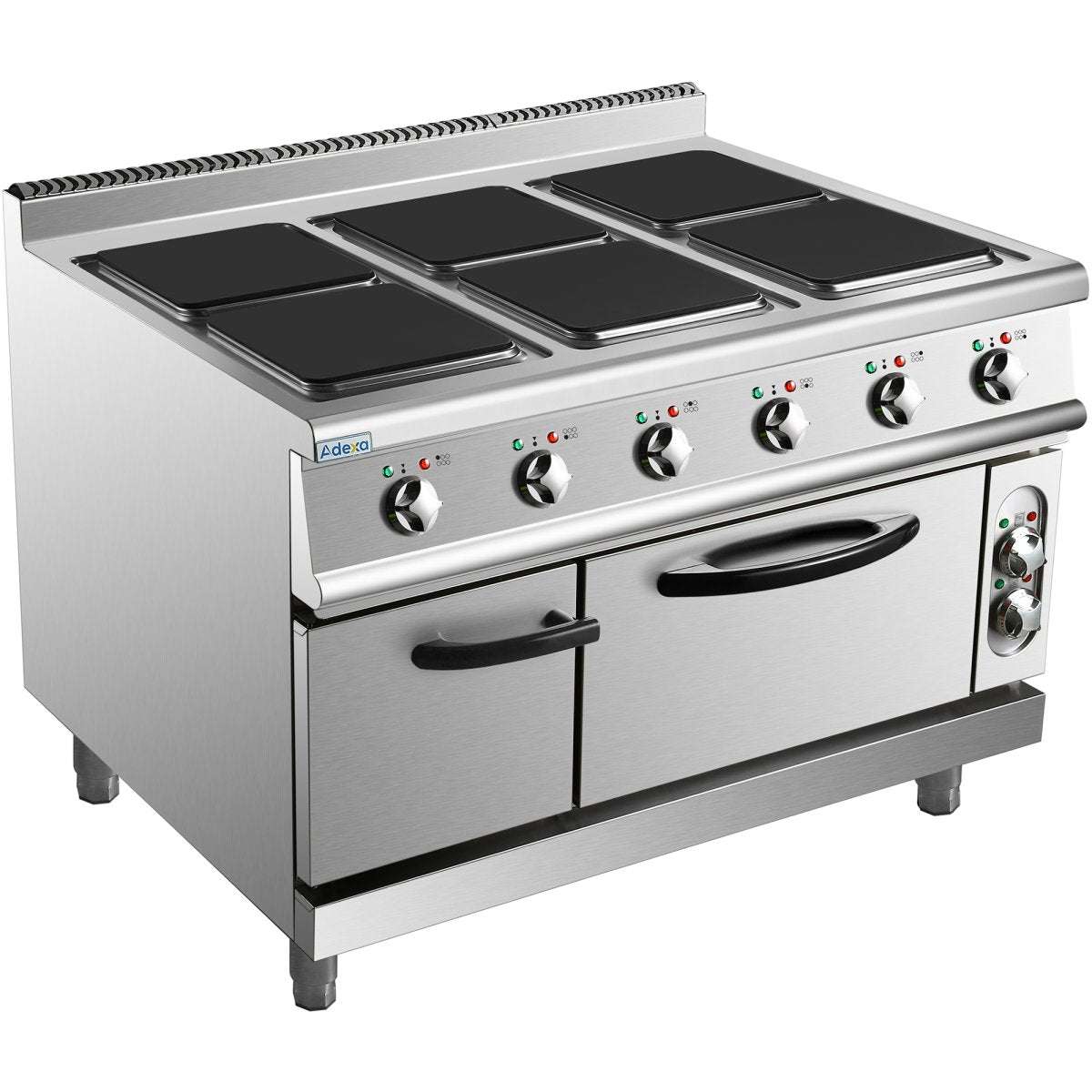 Commercial Electric Cooker 6 Square Burners with Electric Oven 24kW+4.8kW 900mm Depth |  HSQ962B