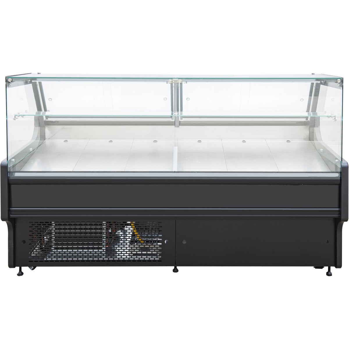 Serve over Deli counter Black front Straight glass front Width 1330mm |  KSCP1309SG