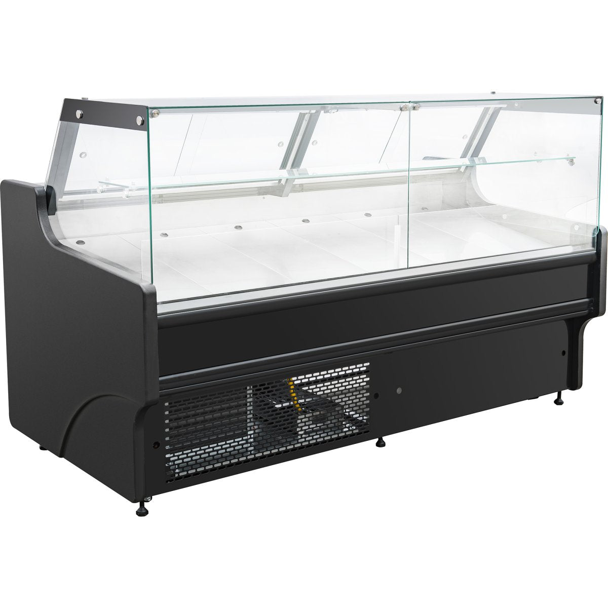 Serve over Deli counter Black front Straight glass front Width 1330mm |  KSCP1309SG