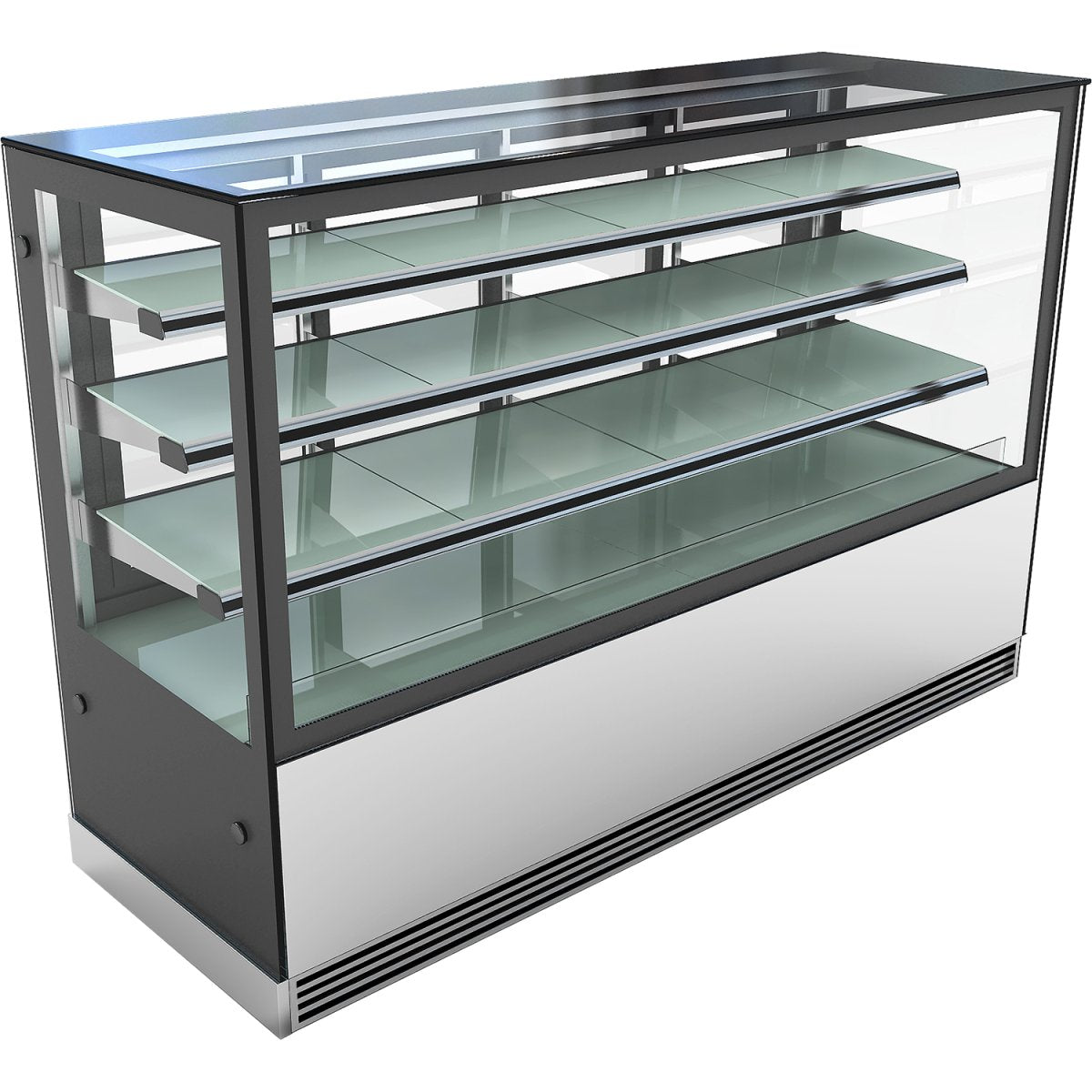 Cake counter 1000x730x1300mm 3 shelves Stainless steel base LED |  GN1000RF3