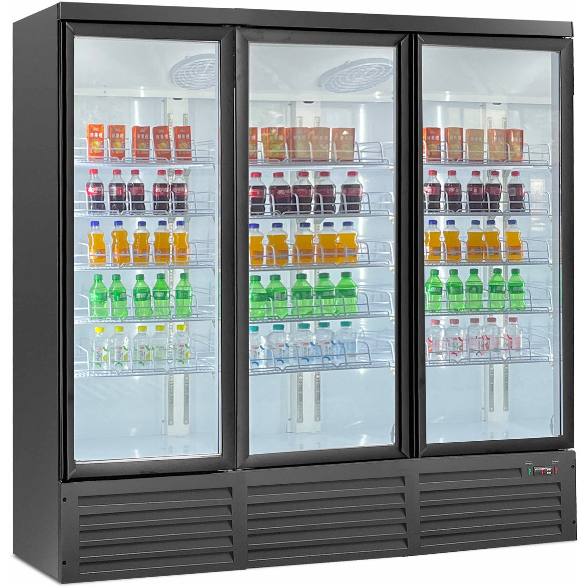 B GRADE Commercial Display Refrigerator with Triple Glass door 1530 litres Black |  KXG1880 B GRADE