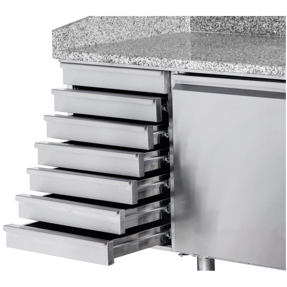 Refrigerated pizza preparation table 2 door 7 neutral drawers |  THPZ2610TN